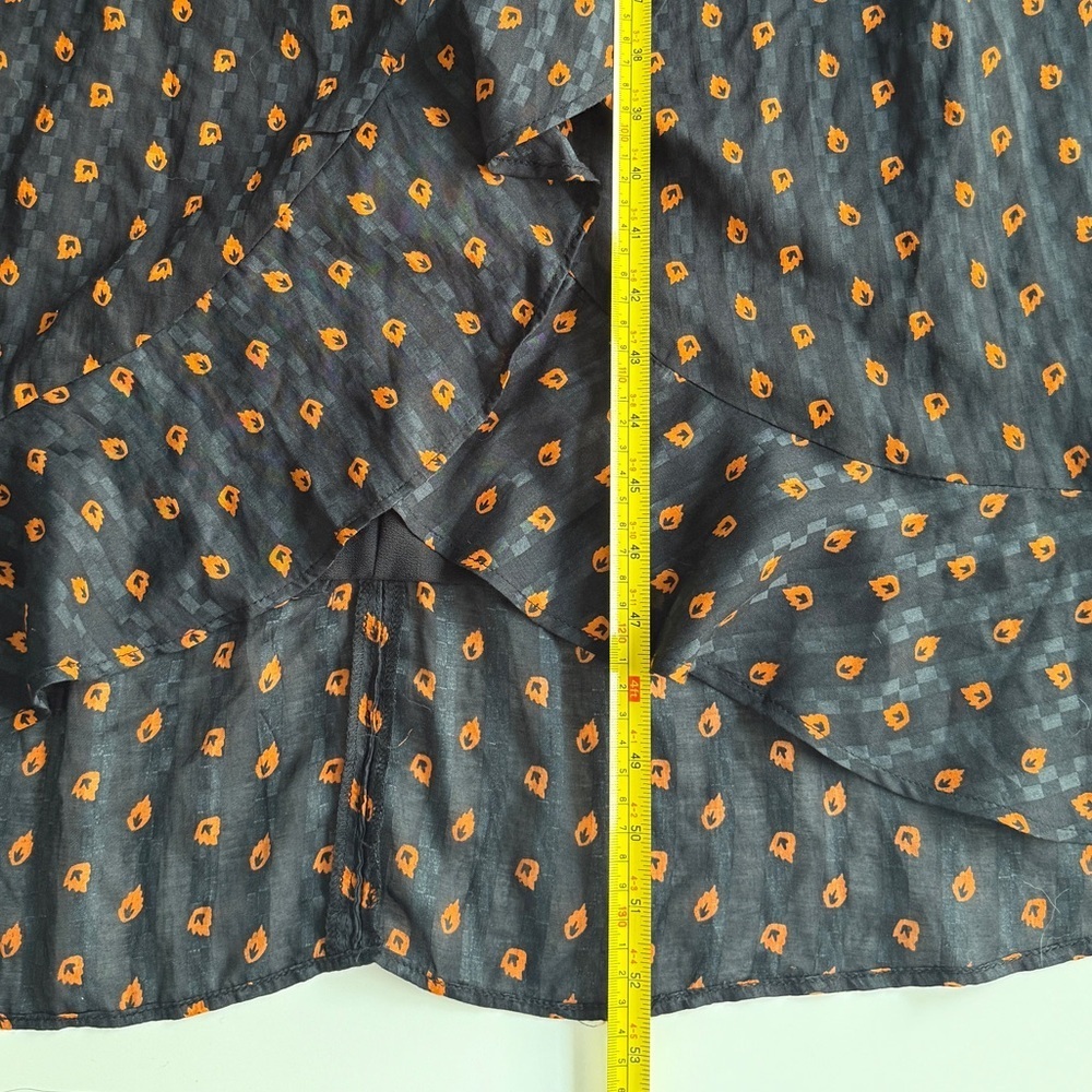 Whistles Navy Scattered Leaf Wrap‎ Midi Dress Sz 10 Workwear Preppy Dressy Party - Picture 7 of 15